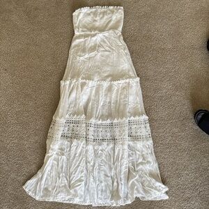 Hello Molly White Strapless Maxi Dress